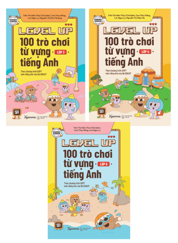 Combo Level Up - 100 Trò Chơi Từ Vựng Tiếng Anh - Lớp 3 + Lớp 4 + Lớp 5 (Bộ 3 Cuốn)