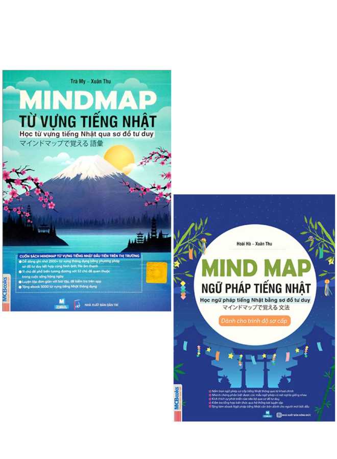 Combo Mindmap Từ Vựng + Ngữ Pháp Tiếng Nhật - Học Tiếng Nhật Qua Sơ Đồ Tư Duy (Bộ 2 Cuốn)