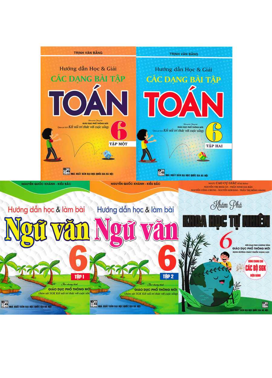 Combo Bộ Sách Tham Khảo Toán - Văn - Khoa Học Tự Nhiên Lớp 6 (Bám Sát SGK Kết Nối Tri Thức Với Cuộc Sống) (Bộ 5 Cuốn)