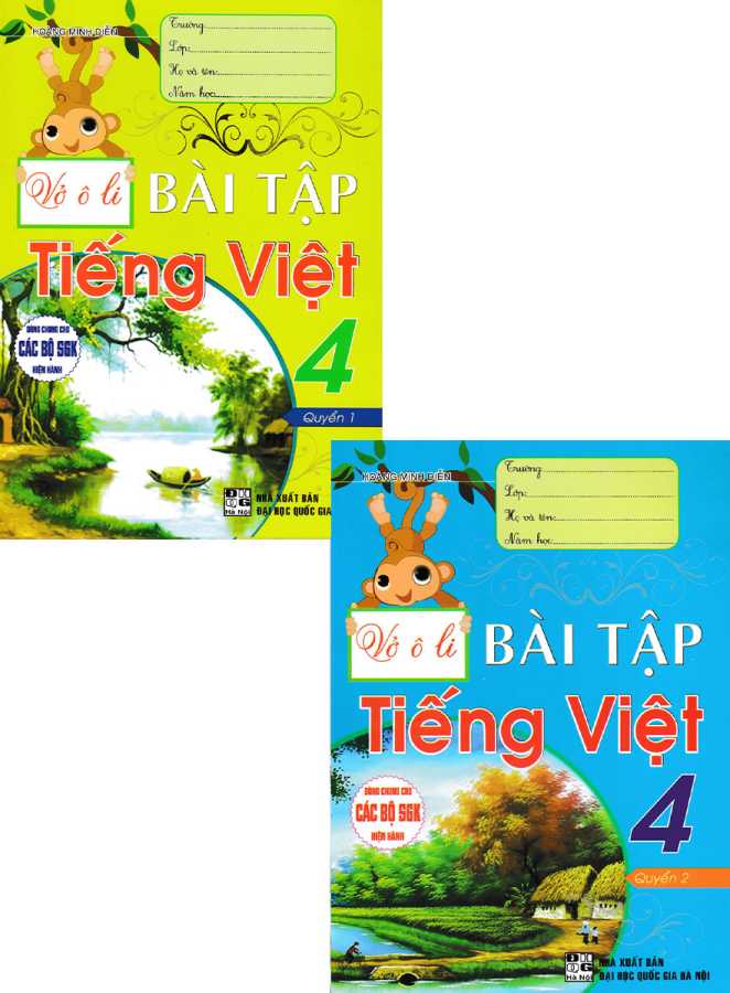 Combo Vở Ô Li Bài Tập Tiếng Việt 4 - Quyển 1 + Quyển 2 (Dùng Chung Cho Các Bộ SGK Hiện Hành) - Bộ 2 Cuốn