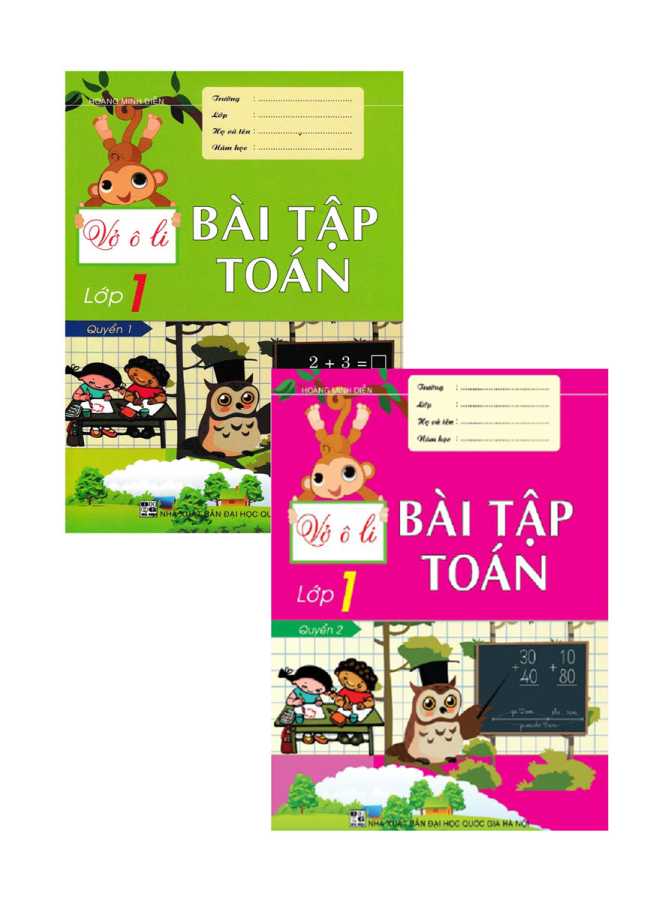 Combo Vở Ô Li Bài Tập Toán Lớp 1 Quyển 1+2 (Bộ 2 Cuốn)