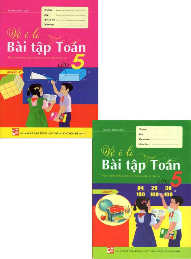 Combo Vở Ô Li Bài Tập Toán Lớp 5 (Bộ 2 Cuốn)