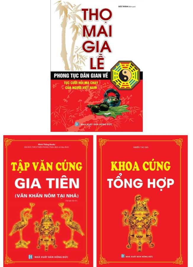 Combo Thọ Mai Gia Lễ + Tập Văn Cúng Gia Tiên + Khoa Cúng Tổng Hợp (Bộ 3 Cuốn)